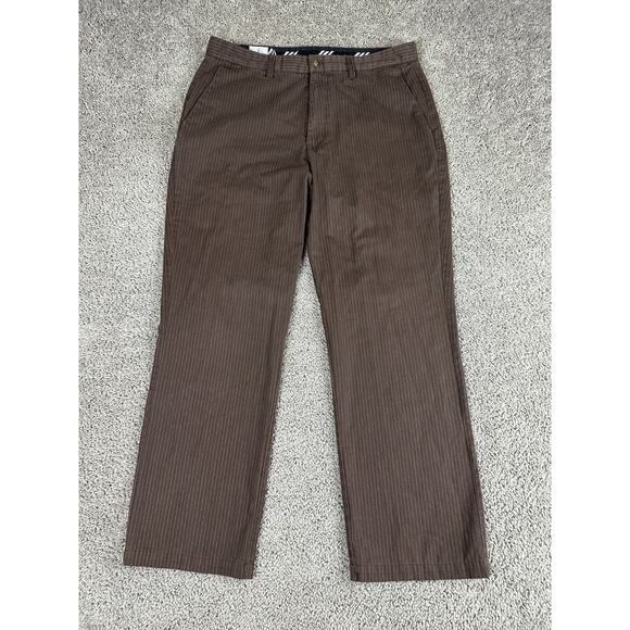 Volcom Stone Pants Mens 38 Brown Corpo Collection Frickin Striped Chino 38x31 - Picture 1 of 13